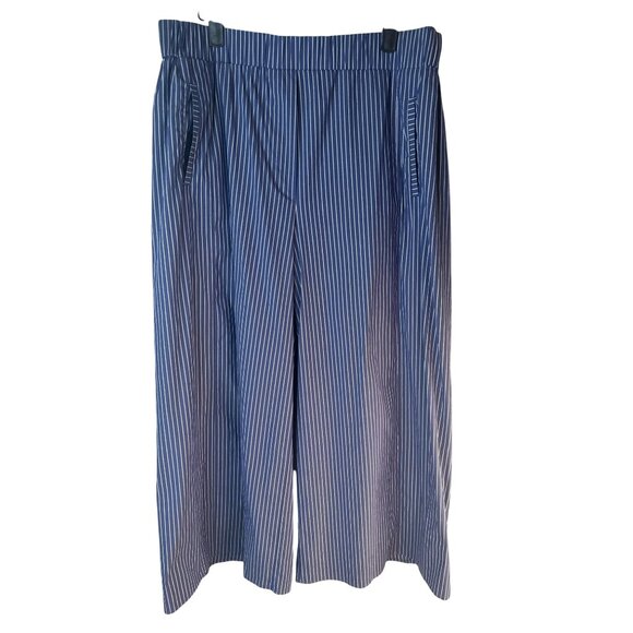 2/$30 ZARA Large Woman Blue & White Striped Culottes - Picture 1 of 14